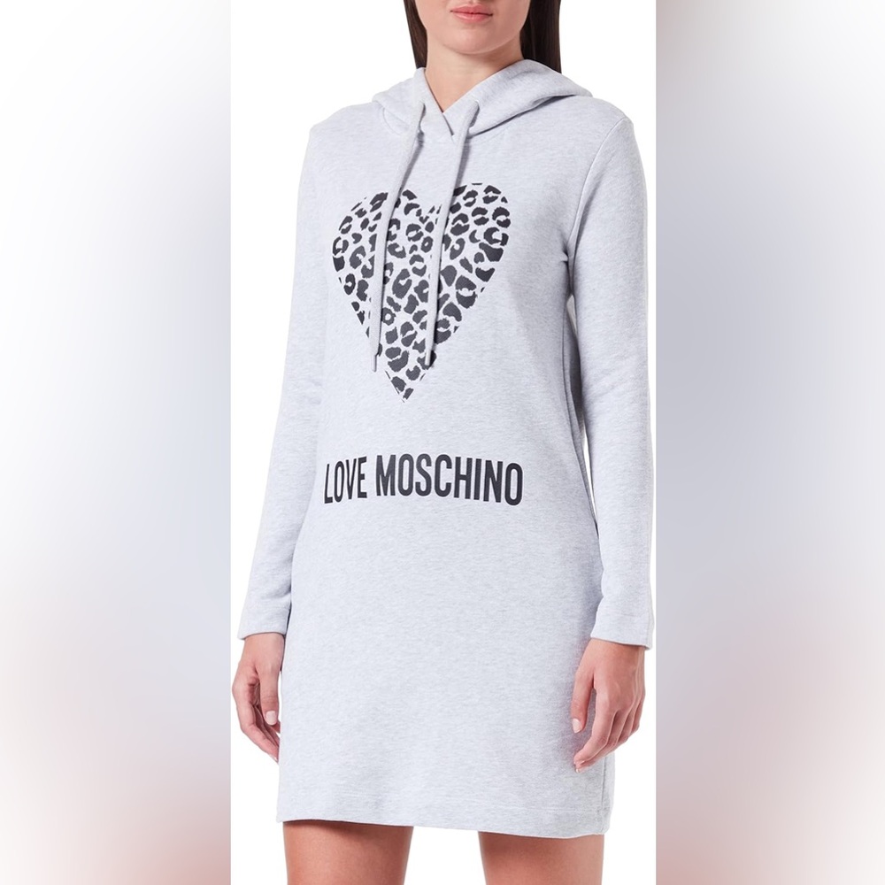 NWT Love Moschino Gray Hoodie Dress